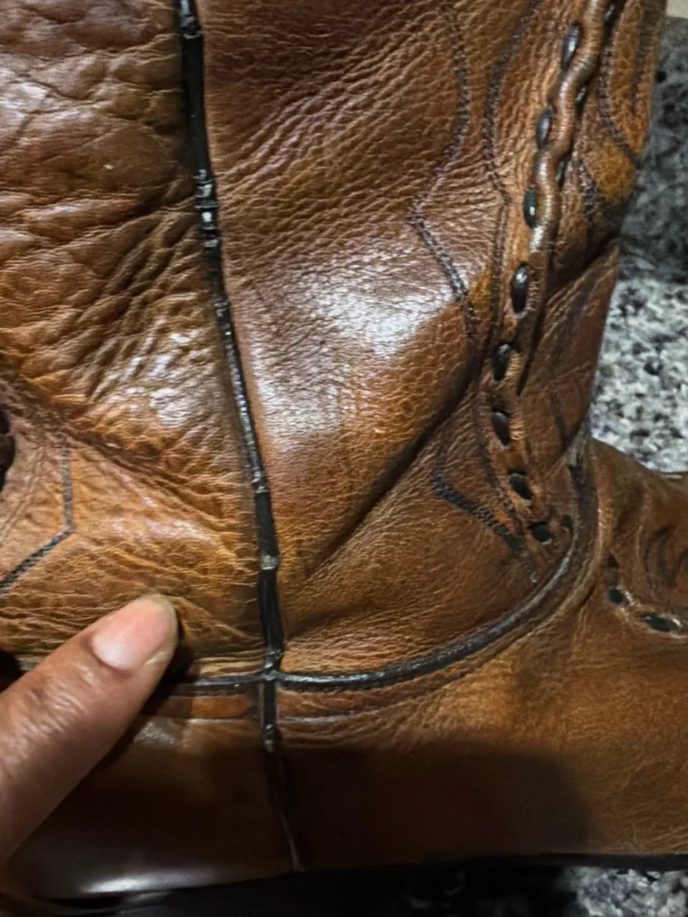 Dan Post deertan bucklace brown leather men sz 13 - Picture 5 of 5